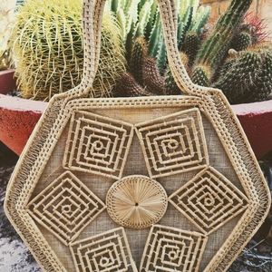 Boho vintage straw bag